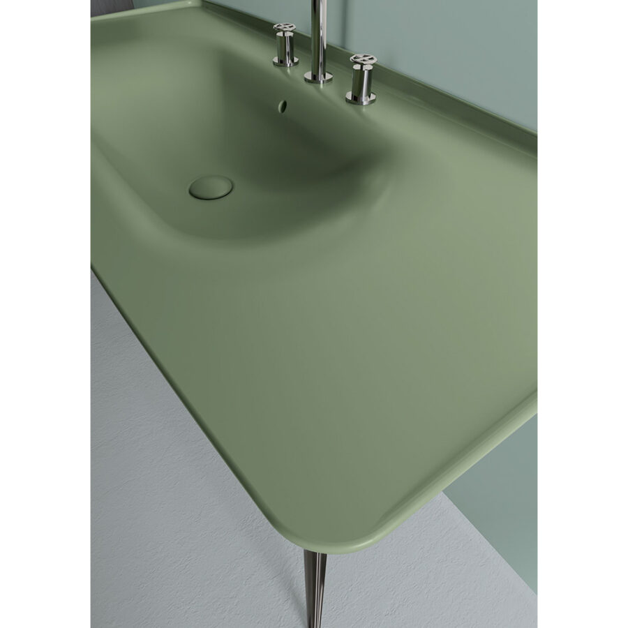 Lavabo in ceramica sospeso 80 cm Monoforo Collezione The New Yorker Kerasan