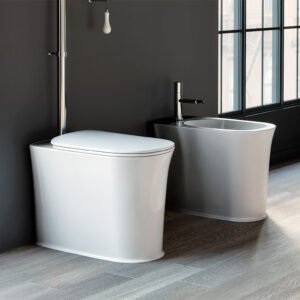 Wc e bidet a terra in ceramica Collezione The New Yorker Kerasan
