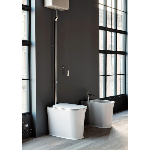 Vaso e Bidet terra con cassetta alta Collezione The New Yorker Kerasan
