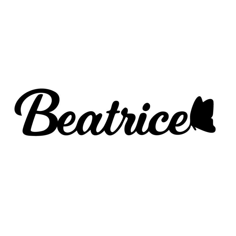 Scritta decorativa a parete BEATRICE in Legno, Forex o Alluminio Dibond Telligraf