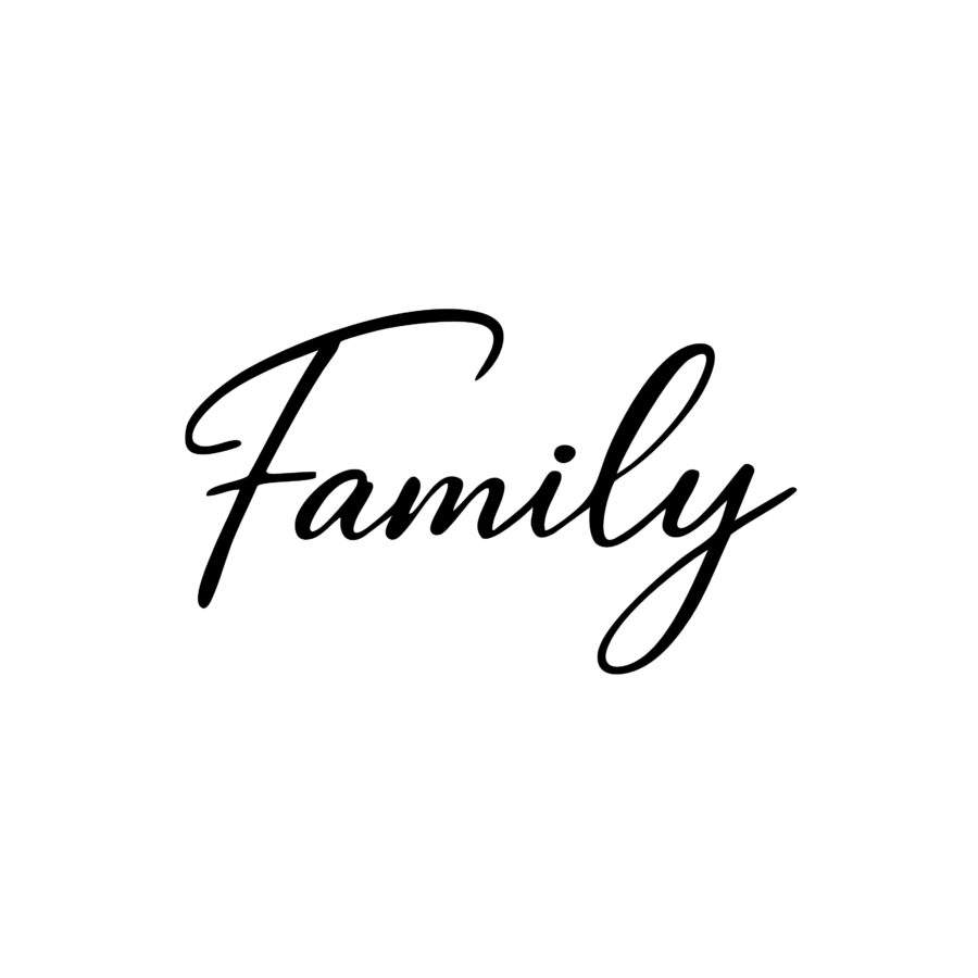 Scritta decorativa a parete FAMILY in Legno, Forex o Alluminio Dibond Telligraf