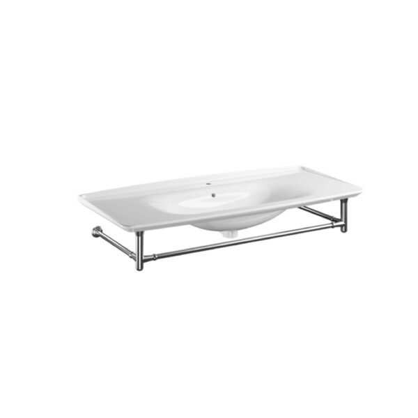 Lavabo sospeso in ceramica con struttura Collezione The New Yorker Kerasan vista alternativa per arredo bagno – Tuttidea