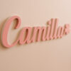 Scritta decorativa a parete CAMILLA in Legno, Forex o Alluminio Dibond Telligraf