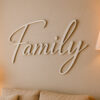 Scritta decorativa a parete FAMILY in Legno, Forex o Alluminio Dibond Telligraf