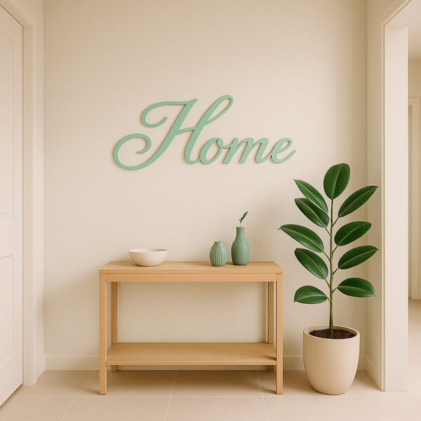 Scritta decorativa a parete HOME in Legno, Forex o Alluminio Dibond Telligraf