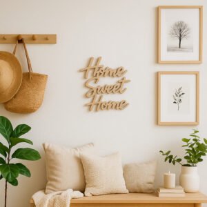 Scritta decorativa a parete HOME SWEET HOME in Legno, Forex o Alluminio Dibond Telligraf