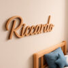 Scritta decorativa a parete RICCARDO in Legno, Forex o Alluminio Dibond Telligraf