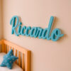 Scritta decorativa a parete RICCARDO in Legno, Forex o Alluminio Dibond Telligraf