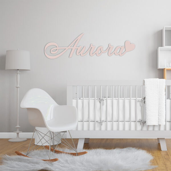 Scritta decorativa a parete AURORA in Legno, Forex o Alluminio Dibond Telligraf