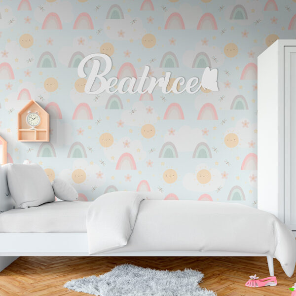 Scritta decorativa a parete BEATRICE in Legno, Forex o Alluminio Dibond Telligraf