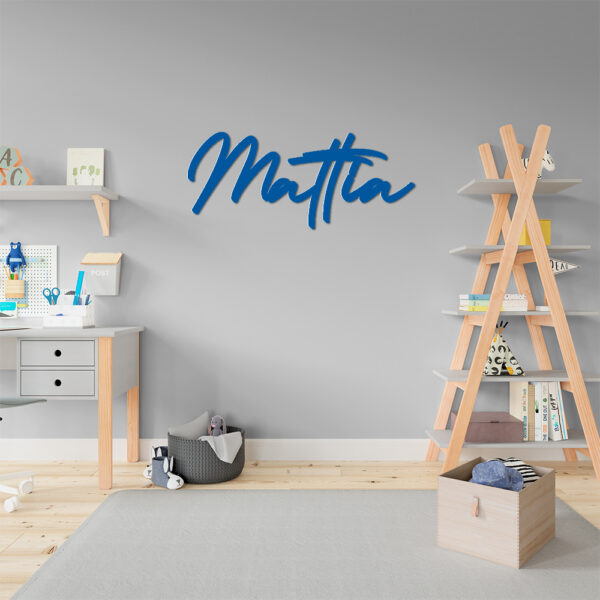 Scritta decorativa a parete MATTIA in Legno, Forex o Alluminio Dibond Telligraf