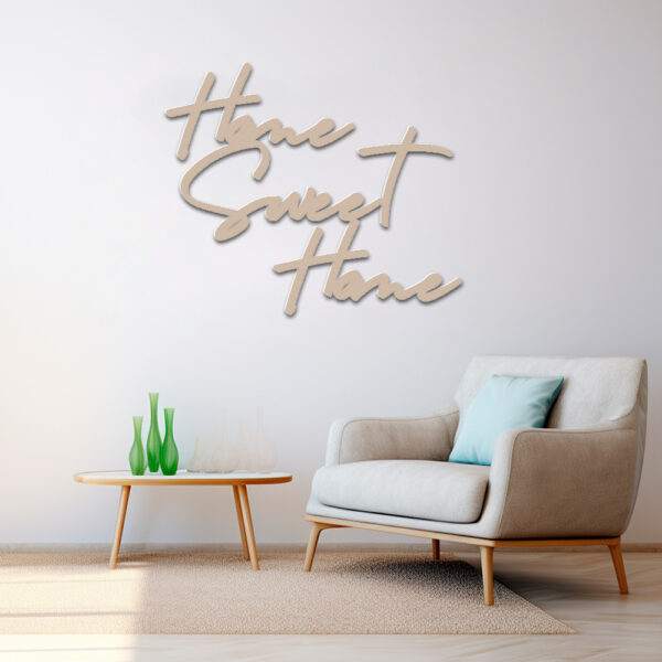 Scritta decorativa a parete HOME SWEET HOME in Legno, Forex o Alluminio Dibond Telligraf