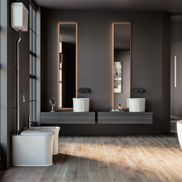 Lavabo in ceramica appoggio mezzo freestanding Collezione The New Yorker Kerasan