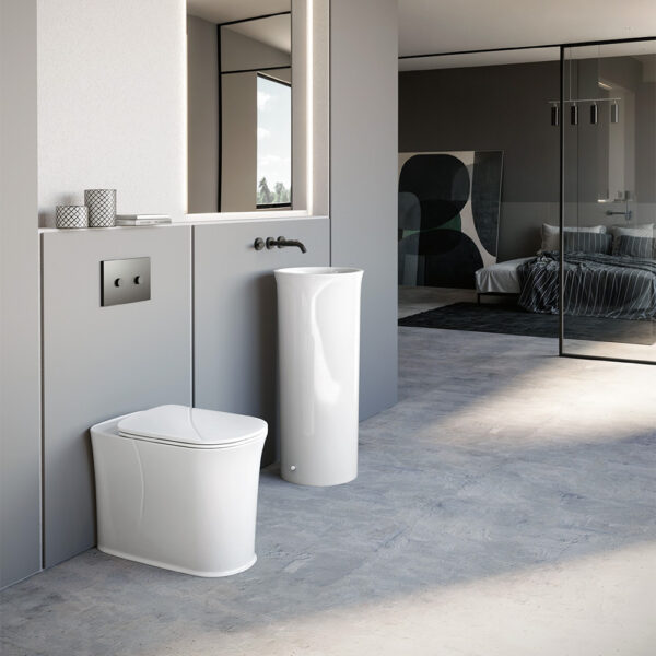 Lavabo in ceramica freestanding scarico a parete Collezione The New Yorker Kerasan