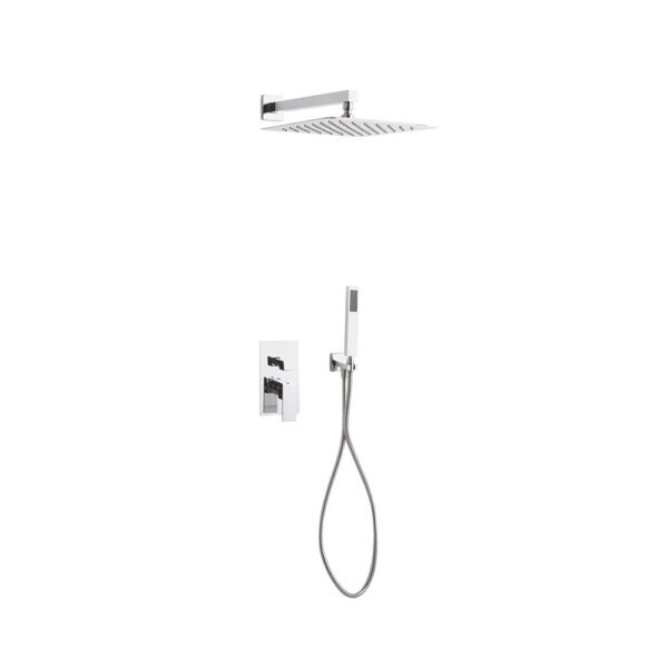 Set doccia completo quadrato Tamanaco cromo con miscelatore incasso, soffione e doccetta per rubinetteria e arredo bagno – Tuttidea