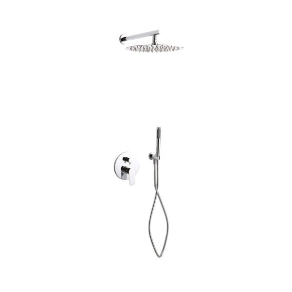Set doccia completo tondo Tamanaco cromo con miscelatore incasso, soffione e doccetta per rubinetteria e arredo bagno – Tuttidea