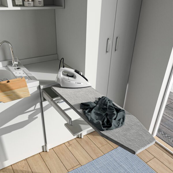 Base mobile con asse da stiro estraibile 45x60xH86 cm Colavene in ambientazione arredo lavanderia – Tuttidea