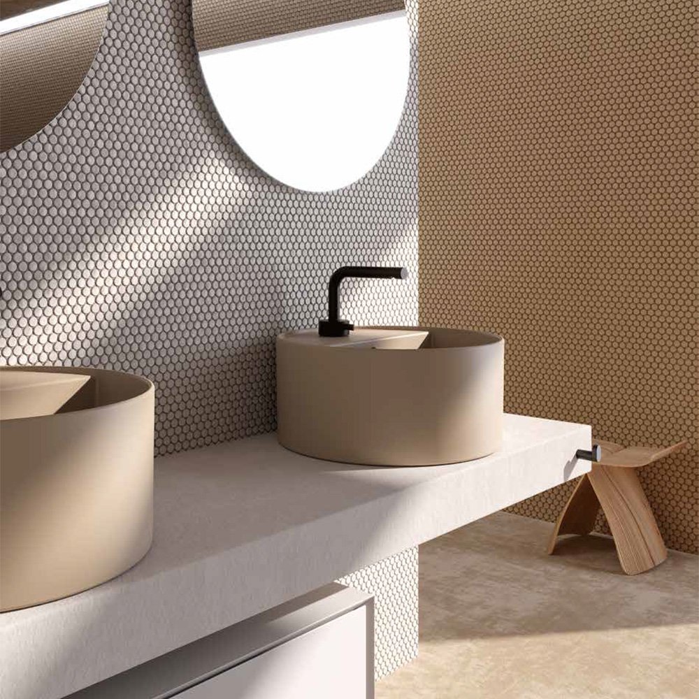 Lavabo appoggio in ceramica ø45 cm Collezione Core Galassia 2 Lavabo appoggio in ceramica ø45 cm Collezione Core Galassia 1