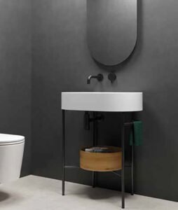 Lavabo in ceramica con struttura Collezione T65 Galassia