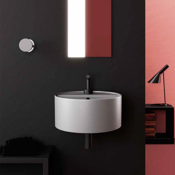 Lavabo sospeso in ceramica 45 cm Core Galassia vista prodotto per arredo bagno – Tuttidea