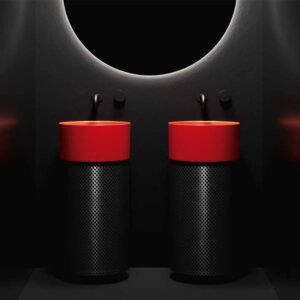 Lavabo in ceramica ø40 cm con mobile carter freestanding Collezione Core Galassia