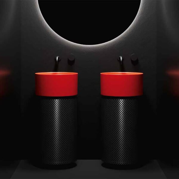 Lavabo in ceramica ø40 cm con mobile carter freestanding Collezione Core Galassia