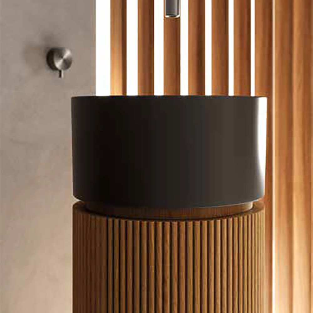 Lavabo in ceramica ø40 cm con mobile cannettato freestanding Collezione Core Galassia 6 Lavabo in ceramica ø40 cm con mobile cannettato freestanding Collezione Core Galassia 5