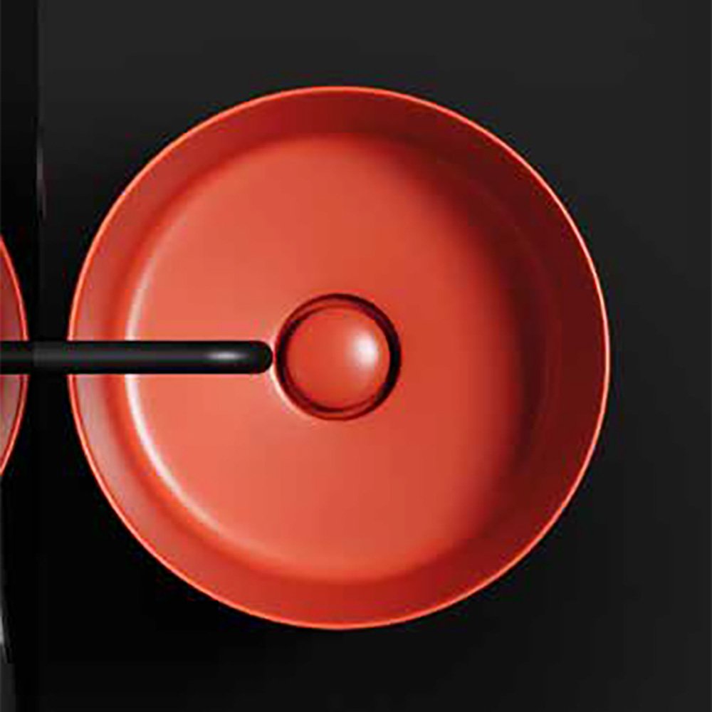 Lavabo in ceramica ø40 cm con mobile in rovere freestanding Collezione Core Galassia 4 Lavabo in ceramica ø40 cm con mobile in rovere freestanding Collezione Core Galassia 3