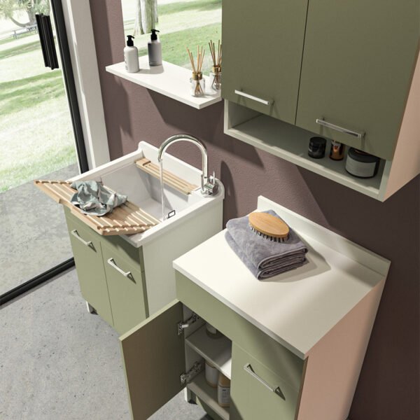 Lavatoio con mobile Jolly Wash Colavene in ambientazione arredo lavanderia – Tuttidea