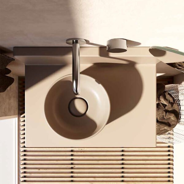 Mobile bagno sospeso con mensola e lavabo da appoggio 25 cm Core Small Galassia vista alternativa per arredo bagno – Tuttidea