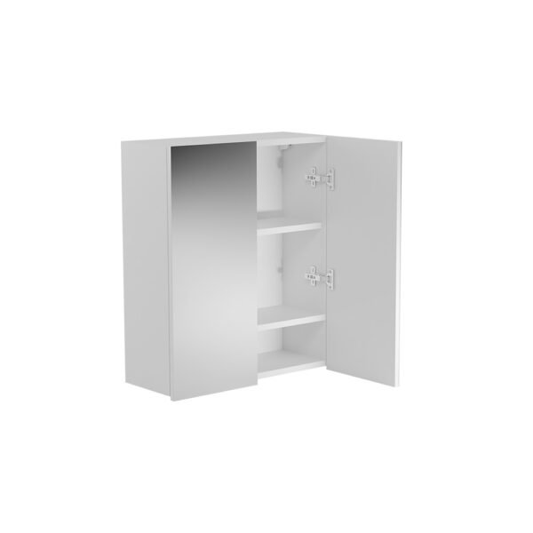 Pensile 2 ante con specchio e 2 ripiani interni 60x24xH70 cm Colavene minimale su fondo bianco – Tuttidea