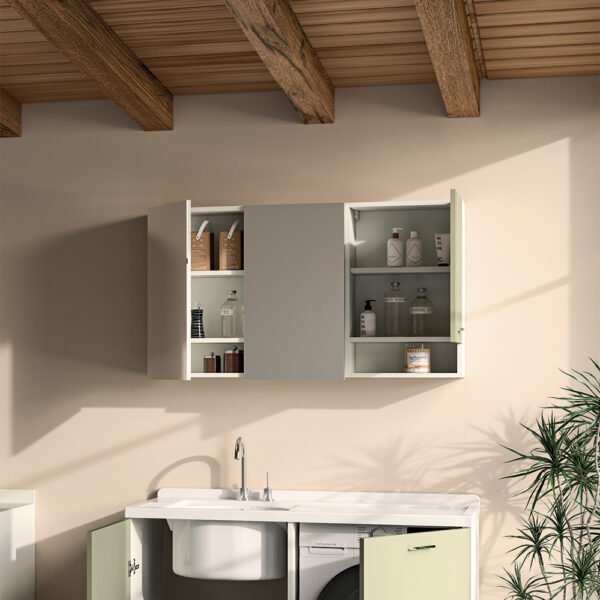 Pensile con ripiano interno Colavene in ambientazione arredo lavanderia – Tuttidea