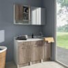 Pensile lavanderia 2 ante con specchio 80×24×H70 cm Colavene per arredo lavanderia – Tuttidea
