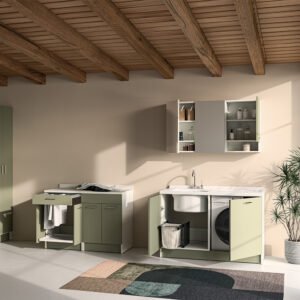 Pensile 2 ante con specchio 2 ripiani interni Collezione Lavanderia 75x24xh70 cm Colavene