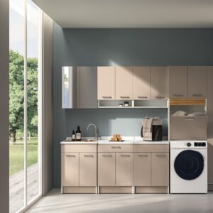 Pensile 2 ante con specchio 2 ripiani interni Collezione Lavanderia 80x24xh70 cm Colavene