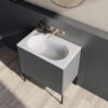 Lavabo in ceramica 100x48 cm con foro rubinetteria e struttura con mobile 2 cassetti Collezione 20.26 Colavene 11