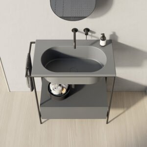 Lavabo in ceramica 80×48 cm con foro rubinetteria Collezione 20.26 Colavene