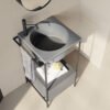 Lavabo in ceramica 48x48 cm senza foro rubinetteria con struttura e cassetto Collezione 20.26 Colavene 19