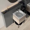 Lavabo in ceramica 48x48 cm con foro rubinetteria con struttura e mobile con cassetto Collezione 20.26 Colavene 19