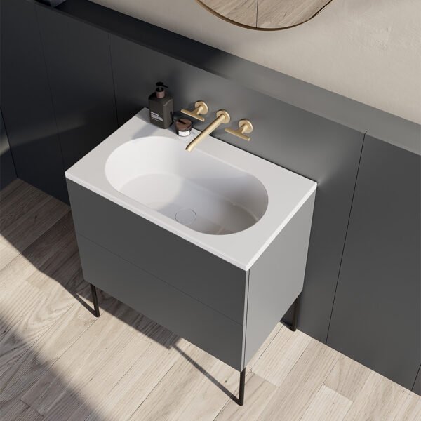 Dettaglio lavabo del mobile bagno con 2 cassetti Collezione 20.26 Colavene – Tuttidea