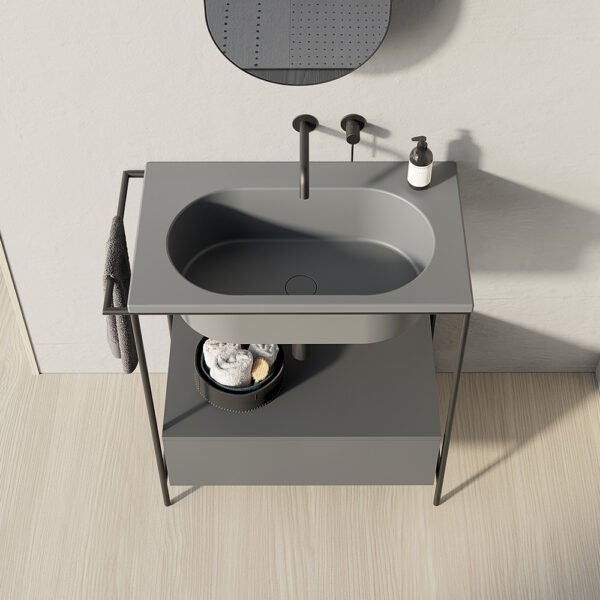 Mobile bagno a terra 100 cm con cassetto e lavabo in ceramica Collezione 20.26 Colavene vista prodotto – Tuttidea
