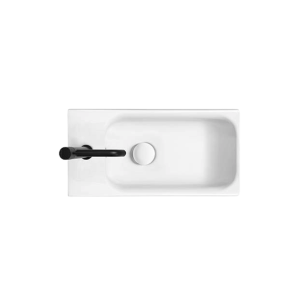 Lavabo d’appoggio o sospeso in ceramica 45x25 cm Square Mini AXA Ceramica vista alternativa per arredo bagno – Tuttidea