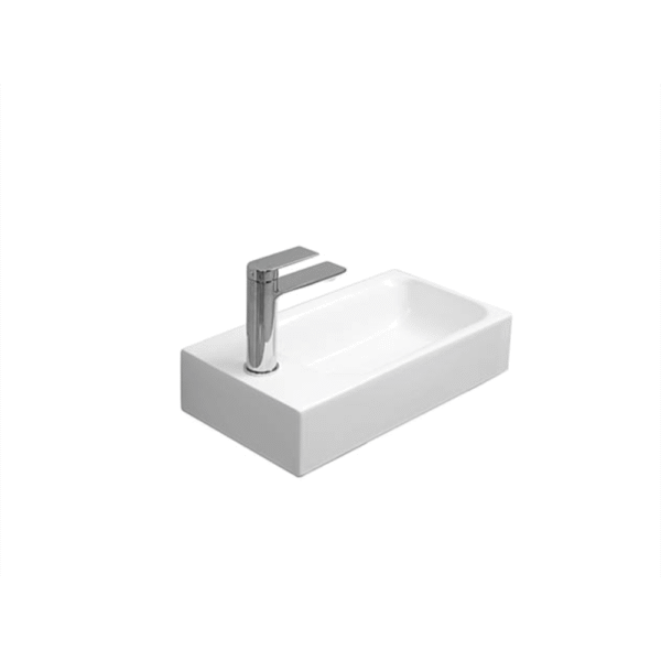 Lavabo d'appoggio o sospeso in ceramica Collezione Square Mini 45x25 cm Axa Ceramica