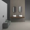 Lavabo da appoggio in ceramica Ø40xH15 cm Mate AXA Ceramica con piano rubinetteria vista alternativa per arredo bagno – Tuttidea
