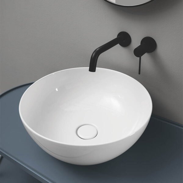 Lavabo da appoggio in ceramica Ø44xH18 cm Ciotola44 AXA Ceramica vista prodotto per arredo bagno – Tuttidea