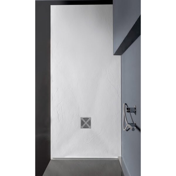 Piatto doccia rettangolare Flat Tamanaco in marmo resina bianco vista prodotto per arredo bagno – Tuttidea