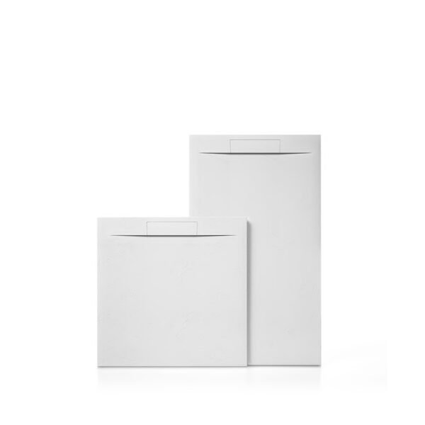 Piatto doccia rettangolare Flow Tamanaco in marmo resina bianco vista prodotto per arredo bagno – Tuttidea