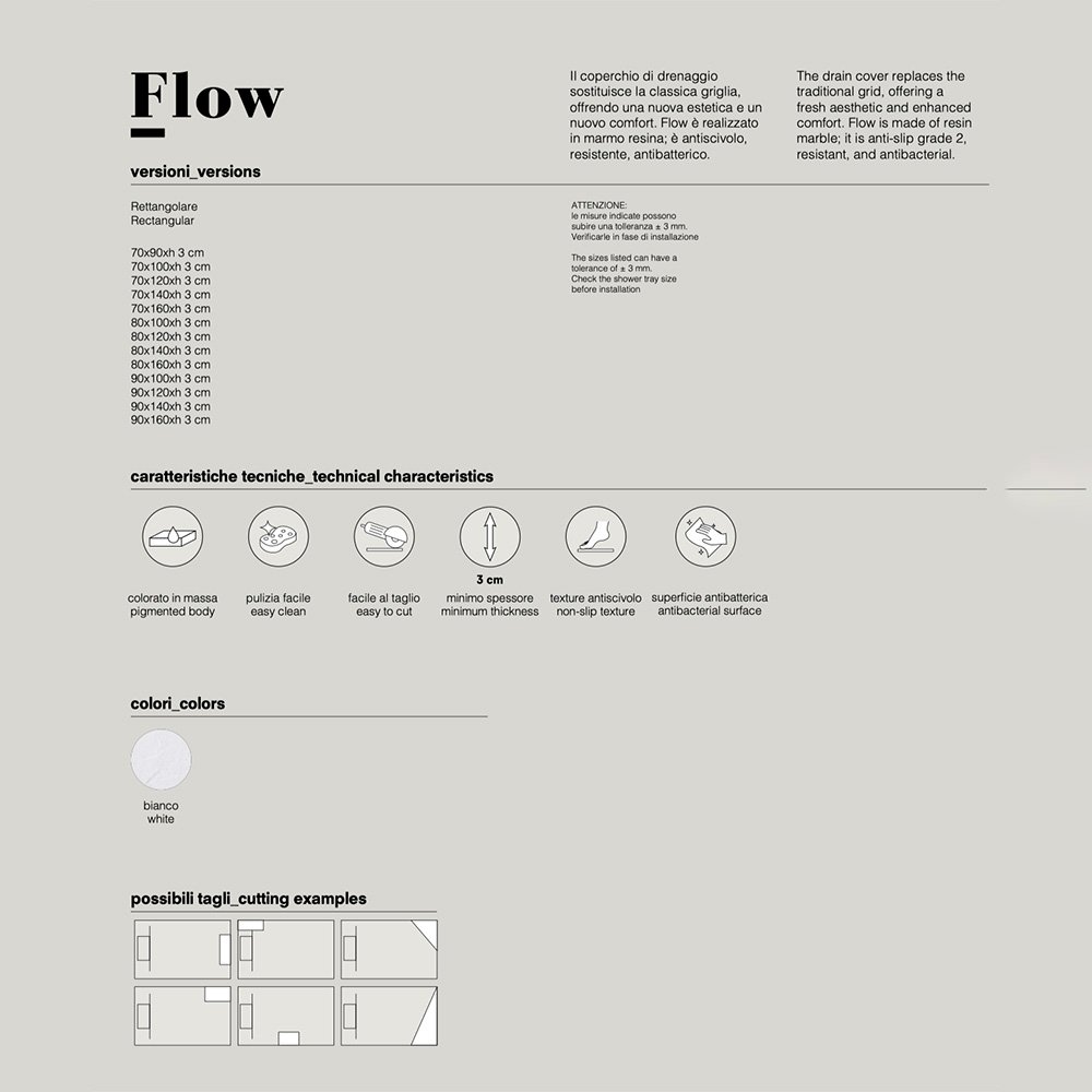 Piatto doccia rettangolare in marmo resina Collezione Flow Tamanaco 6 Piatto doccia rettangolare in marmo resina Collezione Flow Tamanaco 5