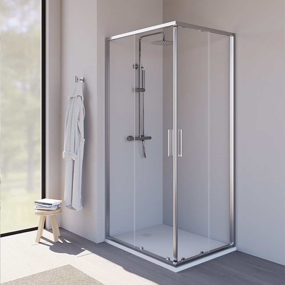 Box doccia Angolare anta scorrevole Cromo Collezione Slim Tamanaco 2 Box doccia Angolare anta scorrevole Cromo Collezione Slim Tamanaco 1