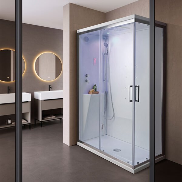 Box doccia angolare multifunzione cromoterapia e bagno turco 2 porte scorrevoli Multipla Colacril